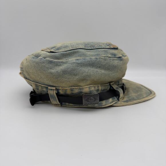 Free People Cadet Hat Womens Washed Denim Boho Western Leather Band Y2K 90s NEW main image 7